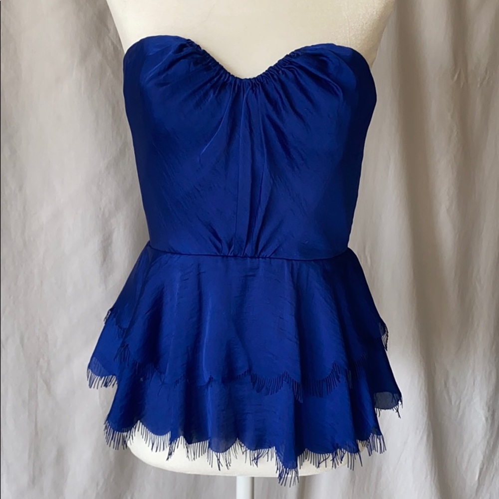 Blue Silk Rebecca Taylor Bustier
